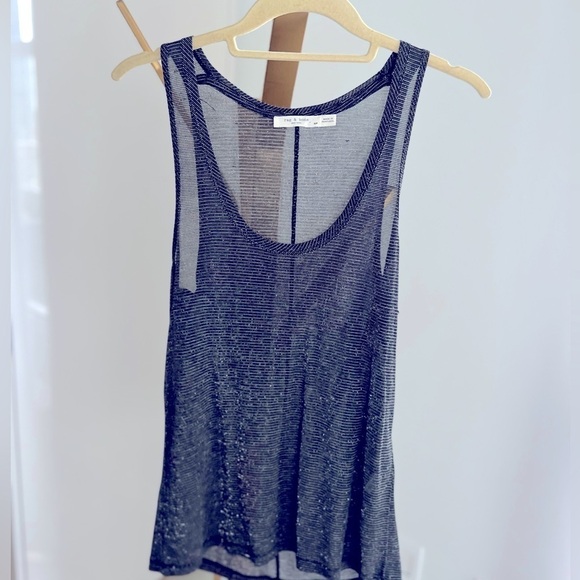 Rag & Bone Silver Metallic Tank Top - Picture 9 of 13